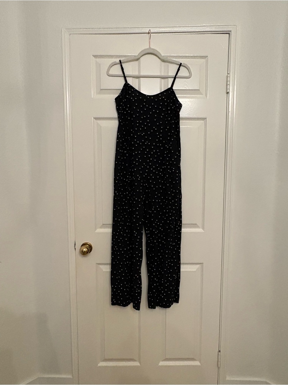 Roxy Women’s Black Polka Dot Wide-Leg Jumpsuit